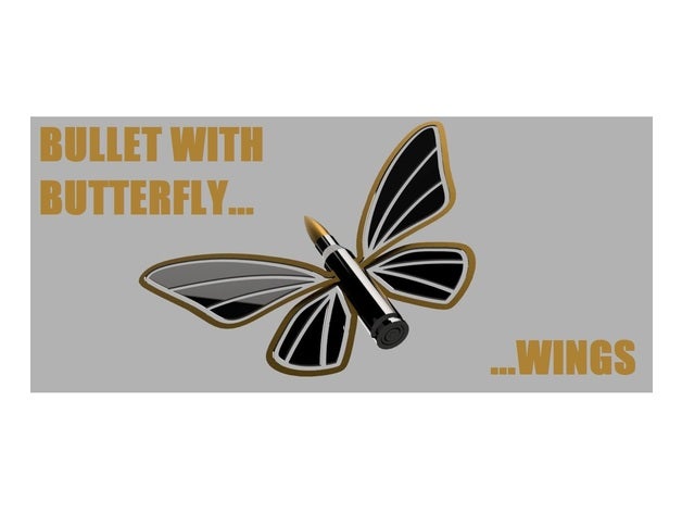 bullet butterfly wings pendant 3D print model - Mito3D