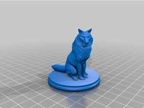lobo huargo sentado maldición strahd 3d print model - Mito3D