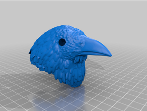 karga kuzgun baş bjd kuş oyuncak bebek 3d print model - Mito3D
