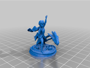 sorceress female mini dnd miniature elf sorcerer 3d print model - Mito3D