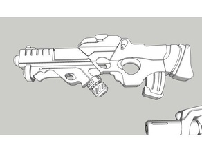 yu-jing combi rifle mitter infinity game corvus belli 3d print model - Mito3D