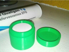 cylindrical pill box effervescent tablets cylinder tablet pillbox 3d print model - Mito3D