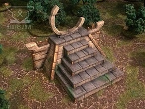 ruined portal age sigmar aztec lizardmen roleplaying ruins scenery seraphon wargaming warhammer 3d print model - Mito3D