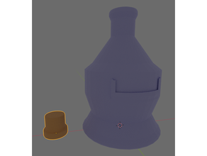 gros bouteille étiquette fente potion 3d print model - Mito3D