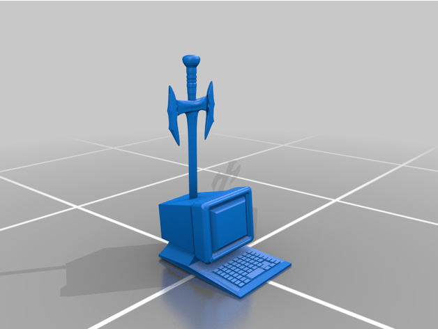 sword desks & day job logo dnd office podcast 3D print model - Mito3D