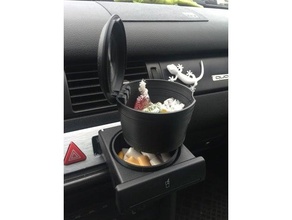 car cup 2 volumes lid ashtray 3d print model - Mito3D