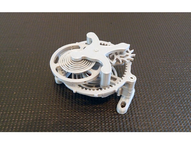 Tourbillon Frühling Ausführung Uhrwerk mechanisch Spielzeug 3D print model - Mito3D