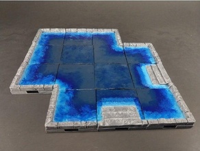 openforge 20 pool dnd tiles dungeon miniatures openforge2 pathfinder rpg tabletop terrain tile 3d print model - Mito3D