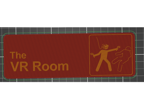 vr room sign man pictograph virtual reality 3d print model - Mito3D