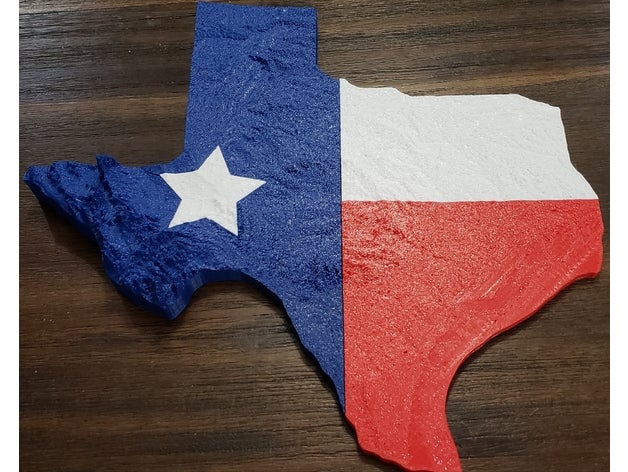 Texas drapeau solitaire 3D print model - Mito3D