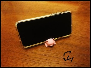 piggy phone stand c47 pig 3d print model - Mito3D