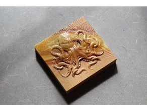 poulpe cnc haute animal art sculpture instagram mpcnc soulagement shapeoko bois travail xcarve 3d print model - Mito3D