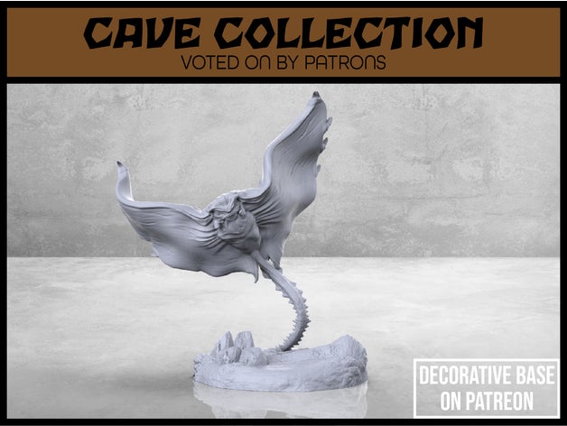 manta cave bat - version 2 tabletop miniature collection dnd dungeons dragons fantasy game gaming mantaray mini rpg warhammer 3D print model - Mito3D