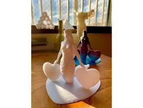 mermaid hearts 3d print model - Mito3D