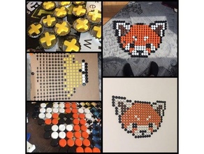 pixel art red panda caps 3d print model - Mito3D
