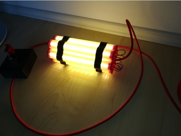 dinamita lámpara Arte autodesk fusión 360 diseño fusion360 LED soporte leuchte ligero Encendiendo tira 3D print model - Mito3D