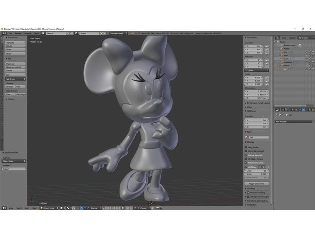 Minnie v02f disney Mickey Souris vidéo Jeu Jeux 3D print model - Mito3D