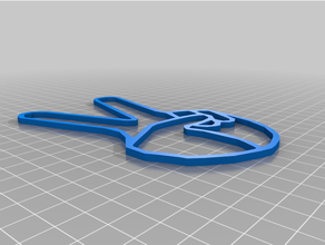 Paz mão símbolo 3d print model - Mito3D