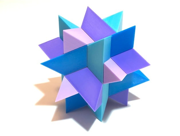 Superstar stellation Verriegelung Puzzle 3d 3D print model - Mito3D