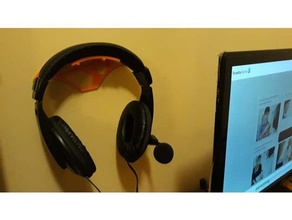 headphones hanger holder hook stand 3d print model - Mito3D