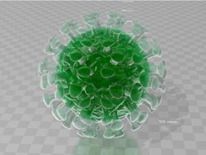 couronne virus 3d impression v30 viral 3d print model - Mito3D
