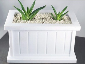 modern rectangle planter cacti cactus decorative garden herbs indoor plant pot kitchen planters succulents 3d print model - Mito3D