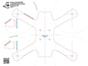 Karton Quad gesundheitsfpv 2d Kunst ausgeschnitten Drohne Exacto Messer 3d print model - Mito3D