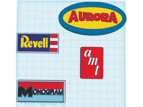 modello marca targhe segnaletiche amt aurora logo monogramma placca revell cartello 3d print model - Mito3D