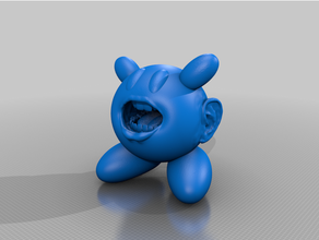raccapricciante Kirby orecchie bocca 3d print model - Mito3D