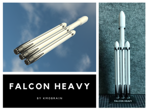 falcon heavy scale 1 200 multi parts 3d print model - Mito3D