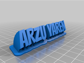customized sweeping 2-line plate text 2 3d print model - Mito3D