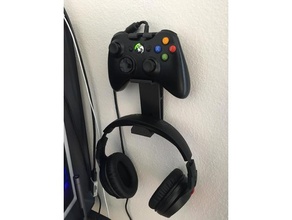 xbox 360 controller + headset holder 3d print model - Mito3D