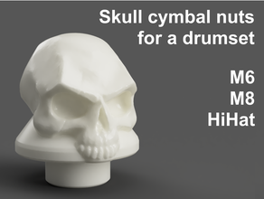 skull cymbal nuts drumset drums accessories 3d print model - Mito3D