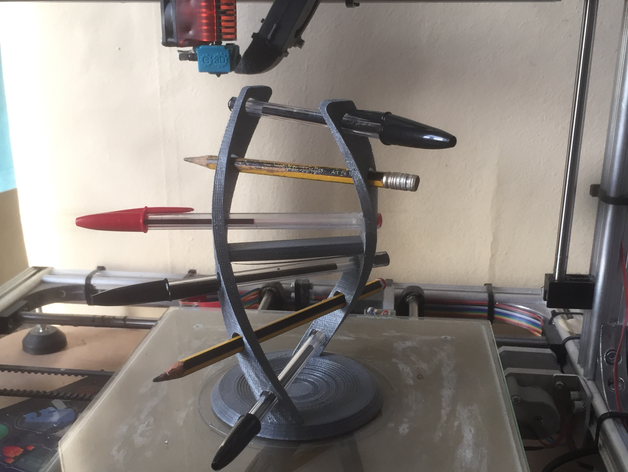 dna strand stationary holder 3dprint 3dprintable desk organizer 3D print model - Mito3D