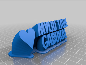 personalizzato spazzare 2 righe piatto testo 3d print model - Mito3D