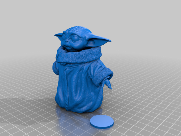 bebek Yoda detaylı şekil yüksek poli Jedi mandaloryalı star savaşlar çocuk oyuncak 3D print model - Mito3D