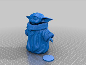 bebé yoda detallado figura alto escuela politécnica Jedi mandaloriano estrella guerras niño juguete 3d print model - Mito3D
