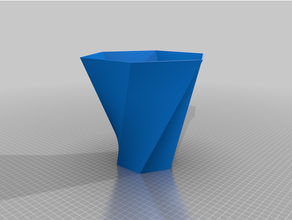 simple twisted hexagon vase 3d print model - Mito3D