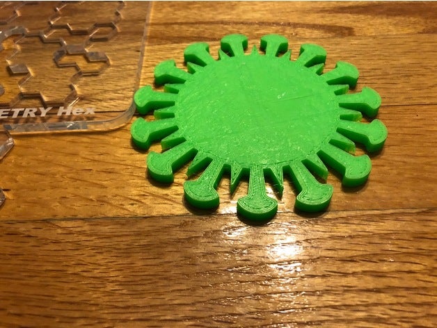 Corona Virus Untersetzer perfekt Bier Getränk Zellbiologie coozie Coronavirus 3D print model - Mito3D
