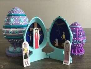 Páscoa ovo ressurreição conjunto brinquedos garota frango cristão Cruz decoração exibição boneca ovos pascoa Projeto fácil impressão Fabergé 3d print model - Mito3D