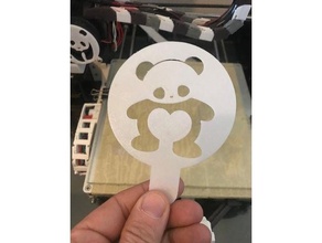 panda coffee-cake heart stencil cake coffee 3d print model - Mito3D