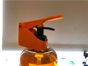 líquido jabón mano desinfectante dispensador soltero antebrazo utilizar artritis asistencial ayuda tecnología dispositivo baño coronavirus COVID 19 fácil impresión funcional sanitis 3d print model - Mito3D