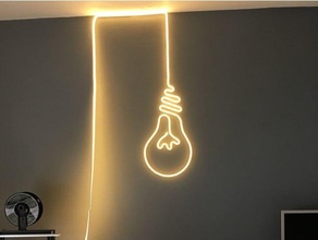 neon luce lampadina cartello astratto icona lampada guidato ufficio 3d print model - Mito3D