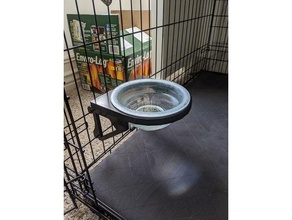 kennel-mounted water bowl holder 3d print model - Mito3D