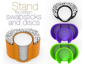 stand cotton swabsticks discs holder hygiene buds glass 3d print model - Mito3D