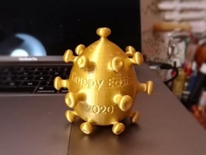 easter egg 2020 hollow container 3d print model - Mito3D