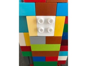duplo vertical horizontal adapter 2x2x4 brick lego 3d print model - Mito3D