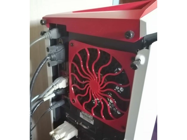 120mm fan cover grill guard mount 3D print model - Mito3D