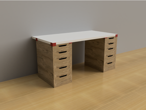 ikea alex tavolo montare linnmon scrivania montato tabel 3d print model - Mito3D