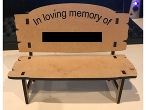memorial bench 3d print model - Mito3D